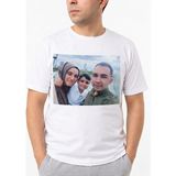 Miracix Kişiye Özel Fotoğraf Baskılı Beyaz Tişört – Yazılı Resimli Unisex Tshirt
