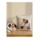 Miracix Sevgililer Gününe ve Kişiye Özel Fotoğraflı Beyaz Yastık ve Kalp Puzzle 2 Li Takım