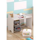 Miracle 3D Çocuk Çalışma Masası 90X45 cm 3 Sepetli Çocuk Çalışma Masası (Sandalye Yoktur) - Beyaz - 90 x 45 cm
