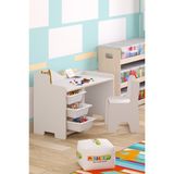 Miracle 3D Çocuk Oyun Aktivite Masası 90X45 cm 3 Sepetli Çocuk Çalışma Masası Sırt Dayamalı Sandalye - Beyaz