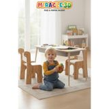 MİRACLE 3D Çocuk Oyun Etkinlik Çalışma Masası Aktivite Masası gri sepetli