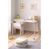 Miracle 3D Çocuk Oyun Etkinlik Çalışma Masası ve Sandalye, Beyaz MDF Malzeme ile Şık Tasarım