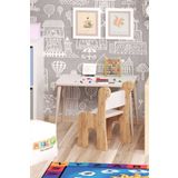 MİRACLE 3D MDF Çalışma Masası Ve Sırt Dayamalı Sandalye (2-6 YAŞ) Beyaz 43 cm 67 cm 44 cm