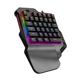 Mıracle K1 Siyah USB LED Işıklı Q 35 Tuşlu Multimedya Mini Gaming Oyuncu Klavyesi - Option-1 - 001-Renkli