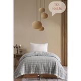 Miracolo Home Gri Müslin 4 Katlı Yatak Örtüsü Pike Tek Kişilik Pamuklu Pike 170X204