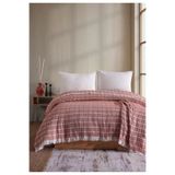Miracolo Home Kırmızı Müslin 4 Katlı Yatak Örtüsü Pike Tek Kişilik Pamuklu Pike 170X206