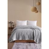 Miracolo Home Müslin 4 Katlı Yatak Örtüsü Pike Çift Kişilik Pamuklu Çift Kişilik 200X230 - Gri