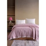Miracolo Home Müslin 4 Katlı Yatak Örtüsü Pike Çift Kişilik Pamuklu Çift Kişilik 200X230 - Pembe