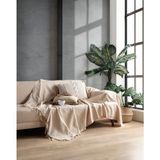 Miracolo Home Pamuklu Dekoratif Koltuk Kanepe Çekyat Örtüsü 170X230 Boyutlu Optimal Kaymaz Tasarım-Bej - 170 x 230 cm