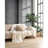 Miracolo Home Pamuklu Dekoratif Koltuk Kanepe Çekyat Örtüsü 170X230 Boyutlu Optimal Kaymaz Tasarım-Ekru - 170 x 230 cm