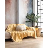 Miracolo Home Pamuklu Dekoratif Koltuk Kanepe Çekyat Örtüsü 170X230 Boyutlu Optimal Kaymaz Tasarım-Hardal - 170 x 230 cm