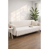 Miracolo Home Pamuklu Koltuk Örtüsü Şalı Kaymaz Dokulu Çok Amaçlı Kanepe Çekyat Örtüsü - 170 x 200 cm - Ekru