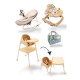 Miracool 5'Li Bebek İhtiyaç Seti / Çalışma Masalı Mama Sandalyesi / Ana Kucağı / Yürüteç / Keçe Organizer Krem