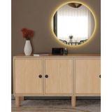 Miracool Konsol & LED Işıklı Ayna Dahil / Çok Amaçlı Dolap / Komple Mdf - 160 x 80 - Meşe