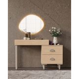 Miracool Ladin Aynalı Şifonyer / Makyaj Masası / LED Işıklı Ayna Dahil / Komple Mdf