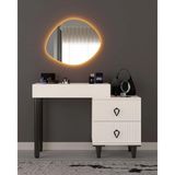 Miracool Lale Aynalı Şifonyer / Makyaj Masası / LED Işıklı Ayna Dahil / Komple Mdf