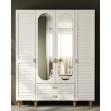 Miracool Lavanta 4 Kapaklı Gardırop / Dolap / Komple Mdf / Fonksiyonel / Raf-Askılık ve Çekmeceli