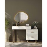 Miracool Lavanta Aynalı Şifonyer / Makyaj Masası / LED Işıklı Ayna Dahil / Komple Mdf - Lavanta Moru