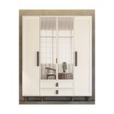 Miracool Manolya 4 Kapaklı Gardırop / Dolap / Komple Mdf / Fonksiyonel / Raf-Askılık ve Çekmeceli