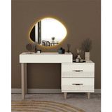 Miracool Menekşe Aynalı Şifonyer / Makyaj Masası / LED Işıklı Ayna Dahil / Komple Mdf - Menekşe Moru