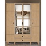 Miracool Meşe 4 Kapaklı Gardırop / Dolap / Komple Mdf / Fonksiyonel / Raf-Askılık ve Çekmeceli