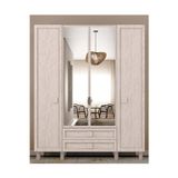 Miracool Nilüfer 4 Kapaklı Gardırop / Dolap / Komple MDF / Fonksiyonel / Raf-Askılık ve Çekmeceli