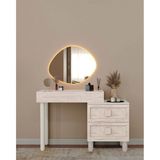 Miracool Nilüfer Aynalı Şifonyer / Makyaj Masası / LED Işıklı Ayna Dahil / Komple Mdf