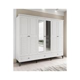 Miracool Panjur Fix 6 Kapılı Dolap / %100 Mdf / Beyaz