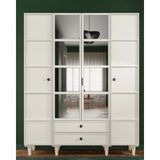 Miracool Zambak 4 Kapaklı Gardırop / Dolap / Komple Mdf / Fonksiyonel / Raf-Askılık ve Çekmeceli