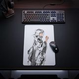 MİRAİ Anime Japon Samuray Baskılı Mouse Pad, Siyah Beyaz, Kauçuk Taban, 28x40 Cm, Kaymaz Tabanlı Oyun Altlığı, (Dikey/Portre) - Bireysel ve Kurumsal Siparişe Uygun