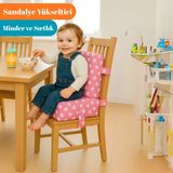 Miralay Bebekler ve Çocuklar Için Sandalye Yükseltici Mama Sandalyesi Minderi Pembe Yıldız