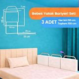 Miralay Yeni Nesil Yatak Bariyeri 50 X 30 Cm Beyaz ( 3 Adet)