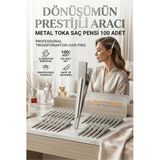 MiraLive 100'LÜ Profesyonel Alüminyum Saç Pensi Seti Metal Toka Saç Pensi 718289 - Renkli - standart