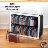 MiraLive 12'li Standlı Kaşıklı Baharatlık Seti