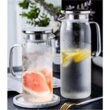 MiraLive 1500 ml Borosilikat Cam Su Sürahisi - Metal Kapaklı ve Isıya Dayanıklı - Renkli - standart