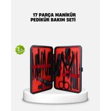 MiraLive 17 Parça Profesyonel Manikür Pedikür Seti Paslanmaz Çelik Siyah Kutu