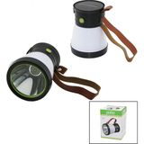 MiraLive 2in 15W+360°SMDEL Feneri Solar- USB Şarj Powerbank 500LM Işık Ayarı Flaşör Suni Deri Kulp PT-8151 (4887) - Renkli
