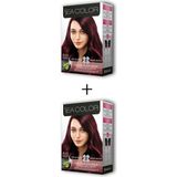 MiraLive 2x2 Tüp Krem Saç Boyası Seti Şarap Kızılı No:4.65