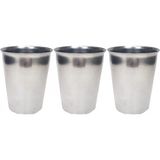 MiraLive 3 Adet Paslanmaz Çelik Krom Bardak 9 x 7,5 x 5,5cm - Renkli