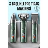 MiraLive 3 Başlıklı Profesyonel Saç ve Sakal Bakım Seti Vücut, Burun ve Kulak Tüy Alma - Renkli - standart