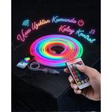 MiraLive 3 Metre Rgb Akıllı Neon LED Şerit Işık Telefon ve Kumanda Kontrollü Ambiyans Aydınlatma - Renkli - standart