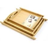 MiraLive 3'lü Bambu Tepsi Model 1 - Renkli - standart