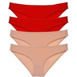 MiraLive 4 Adet Eko Set Likralı Kadın Slip Külot Kırmızı Ten - XL - Renkli