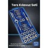 MiraLive 40 Parça Profesyonel Metrik Ters Kılavuz ve Pafta Seti - Hassas Diş Açma ve Onarım Takımı - Renkli - standart