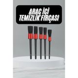 MiraLive 5 Adet Oto Detaylı Temizleyici Araç Içi Temizlik Fırça Seti Koltuk Döşeme Kapı Toz Alma Fırçası - Renkli - standart