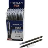MiraLive 50 Adet Pensan Büro Siyah Tükenmez Kalem M-Medium - 1.0mm Uç (4887) - Renkli