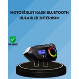 MiraLive 500MAH Bataryalı Bluetooth 5.4 Interkom LED Ekranlı Fm Destekli - Renkli - standart