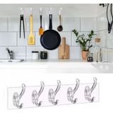 MiraLive 5&amp;apos;li Güçlü Yapışkanlı Şeffaf Duvar Askısı Banyo Mutfak Düzenleyici Pratik Askılık (K95) - Renkli - standart