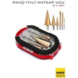 MiraLive 6'lı Titanyum Kaplama Kademeli Panç Matkap Ucu Seti – Metal, Ahşap ve Plastik Için - Renkli - standart