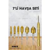 MiraLive 7'li Hss Titanyum Kaplı Kılavuz ve Havşa Matkap Ucu Seti + Otomatik Zımba - Çok Renkli